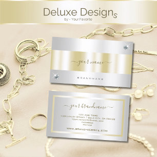 Luxury Silver och Guld med Tiny Diamond Graphic Visitkort