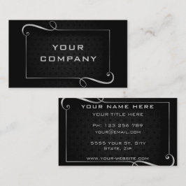 Luxury Silver Ram och Text Black Professionell Visitkort