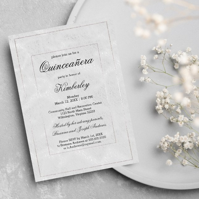 Luxury Simple Elegant Silver Glitter Quinceañera Inbjudningar (Luxury Simple Elegant Silver Glitter Quinceañera )