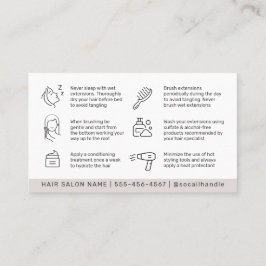 Luxury Simple Hair Extensions after Care Hair Care Visitkort