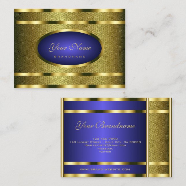 Luxury Snake Mönster med Guld Effect Professionell Visitkort (Fram/baksida)