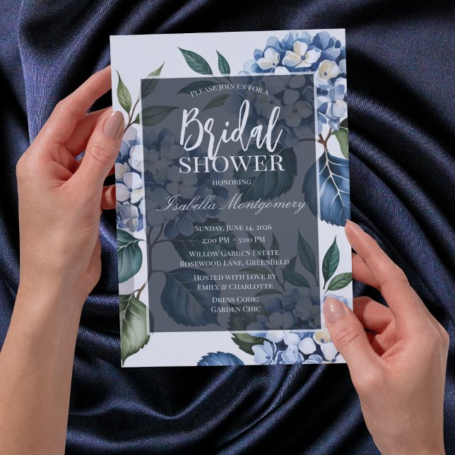 Luxury Soft Blue Hydrangea Bridal Shower Inbjudningar (Luxury Soft Blue Hydrangea Bridal Shower Invitations
)