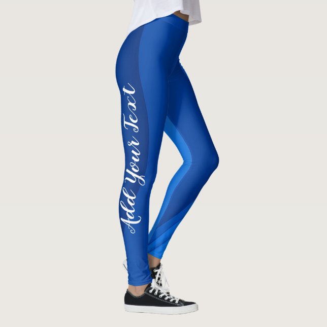Luxury Soft Blue Wave Leggings (Höger)