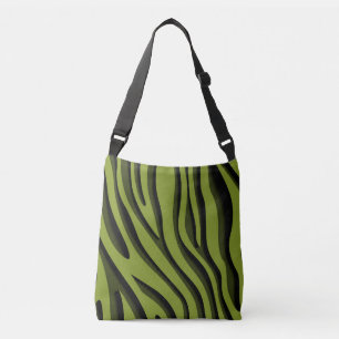 Luxury Soft Grönt 3D Zebra Wave Axelväska