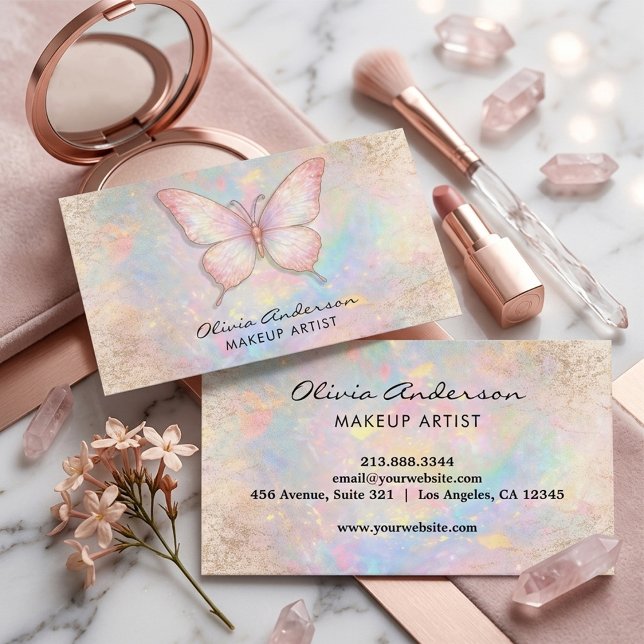Luxury Soft Opal logo Butterfly Chic               Visitkort (Skapare uppladdad)