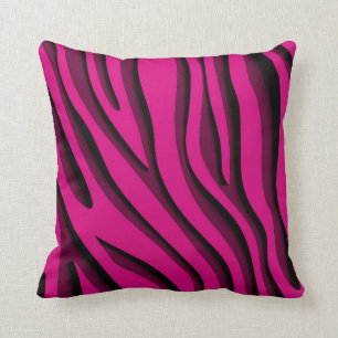 Luxury Soft Rosa 3D Zebra Wave Kudde