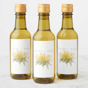 Luxury Solros Bröllop White Vinetikett