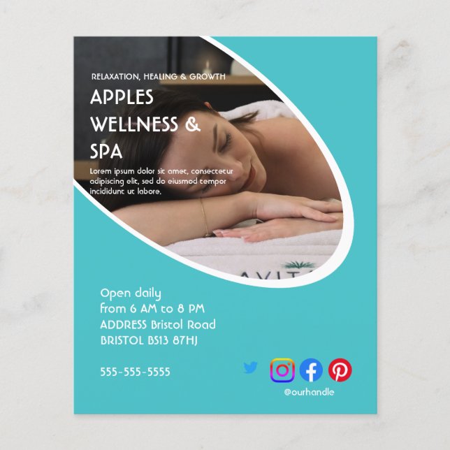 Luxury Spa Treatment Flyer | Anpassningsbar Hälsa  (Framsidan)