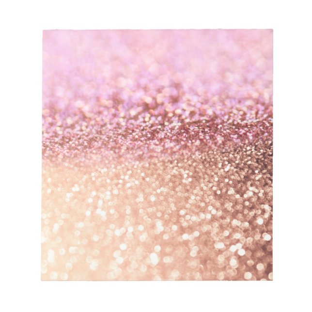 Luxury Sparkling Rosa Ombre Glitter Gradient Anteckningsblock (Framsida)