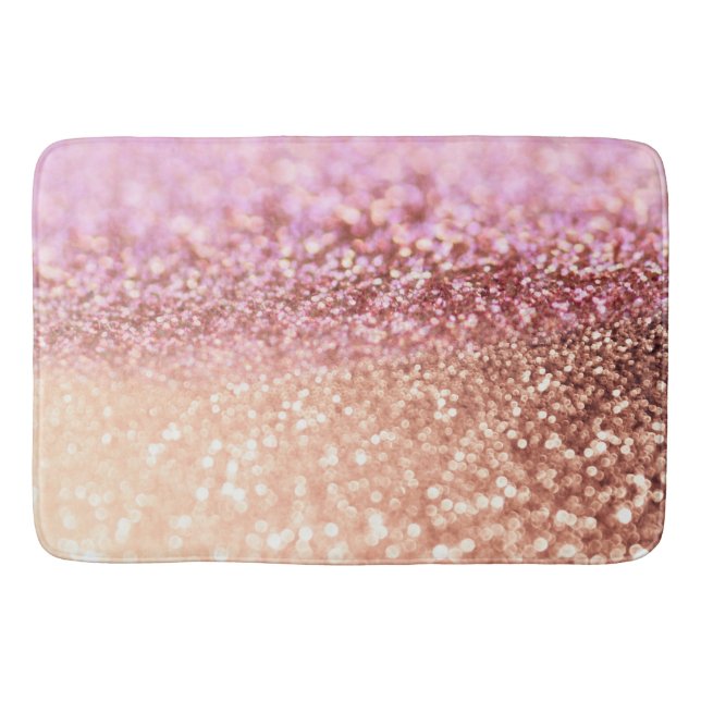 Luxury Sparkling Rosa Ombre Glitter Gradient Badrumsmatta (Framsidan)