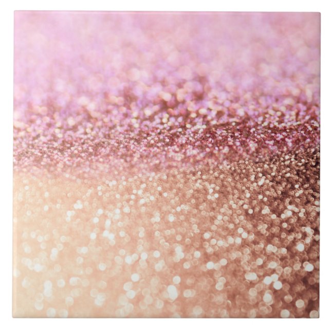 Luxury Sparkling Rosa Ombre Glitter Gradient Kakelplatta (Framsidan)