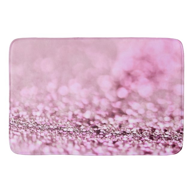 Luxury Sparkling Rosa ros Guld Glitter Badrumsmatta (Framsidan)