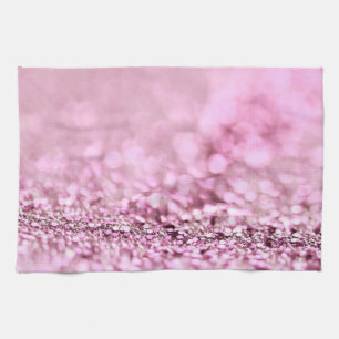 Luxury Sparkling Rosa ros Guld Glitter Kökshandduk