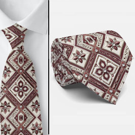 Luxury Statement Burgundy Moroccan Neck Tie Slips