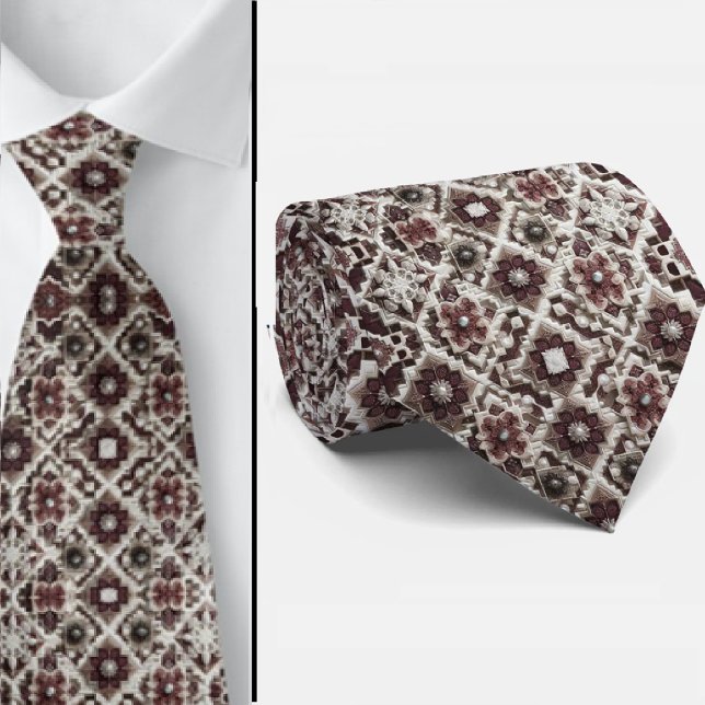 Luxury Statement Burgundy Moroccan Neck Tie Slips (Skapare uppladdad)