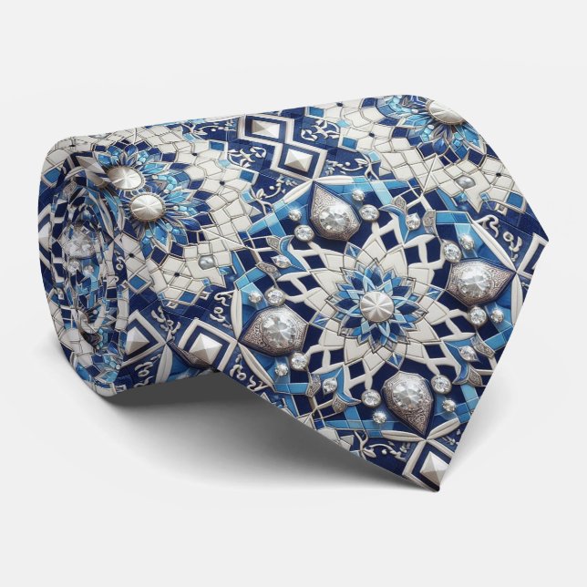 Luxury Statement Moroccan Diamond Neck Tie Slips (Rullad)