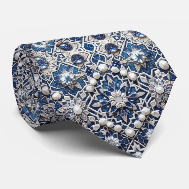 Luxury Statement Moroccan Diamond Neck Tie Slips (Rullad)