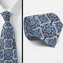 Luxury Statement Moroccan Tiled Faux Silk Neck Tie Slips