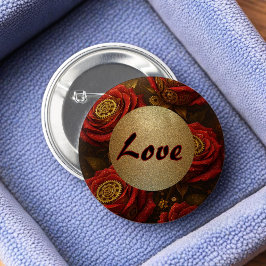 Luxury Steampunk Roses Romantic Gold Gears Knapp