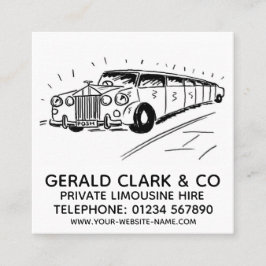 Luxury Stretch Limousine Hire Fyrkantigt Visitkort