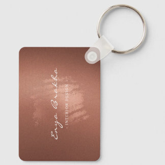 Luxury Stylish Bronze Business Name Logo Nyckelring