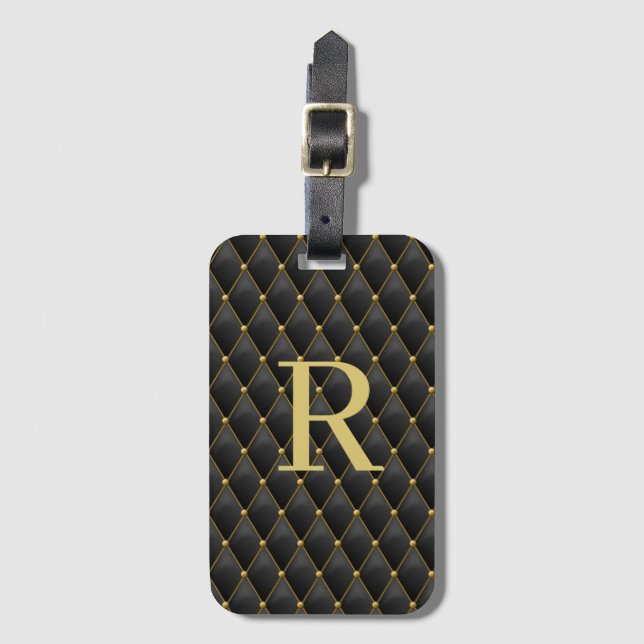 Luxury Stylish Monogram Bagagebricka (Framsida vertikal)