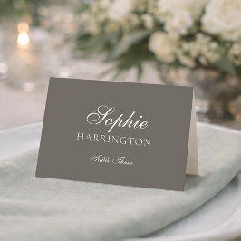 Luxury Taupe Wedding Place Card  Bordsnummer
