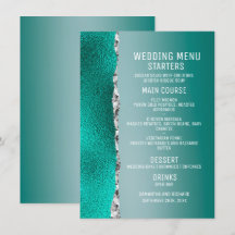 Luxury Teal Turcos Silver Glitter Bröllop