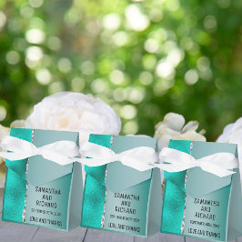 Luxury Teal Turcos Silver Glitter Presentaskar