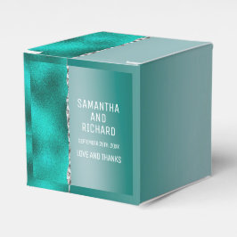 Luxury Teal Turcos Silver Glitter Presentaskar