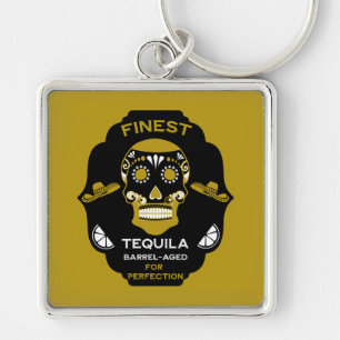 Luxury Tequila Gift Fyrkantig Silverfärgad Nyckelring