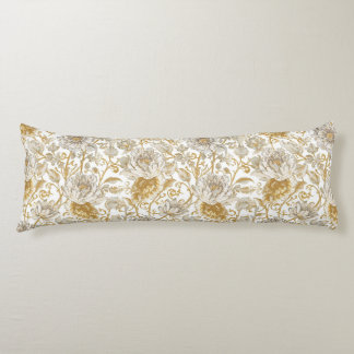 Luxury,The Beauty of Blooming Gold Flowers Pattern Kroppskudde