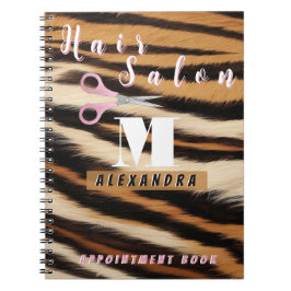 Luxury Tiger Skin Faux Fur Hair Salon Anteckningsbok