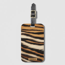 Luxury Tiger Skin Faux Fur Wild Animal Stripe Bagagebricka