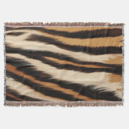 Luxury Tiger Skin Faux Fur Wild Animal Stripe Filt