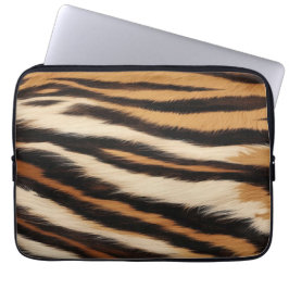 Luxury Tiger Skin Faux Fur Wild Animal Stripe Laptop Fodral