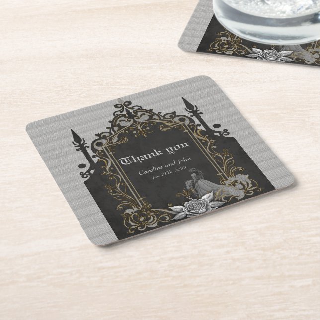 Luxury träffar romantik. underlägg papper kvadrat (Vinklad)