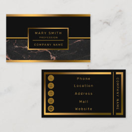 Luxury Trendig Marble Rosa Black Customize Visitkort