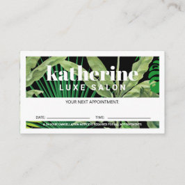 Luxury Tropical Modern Boutique & Salon Black Tidsbeställning Kort