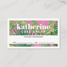 Luxury Tropical Modern Boutique & Salon Rosa Tidsbeställning Kort