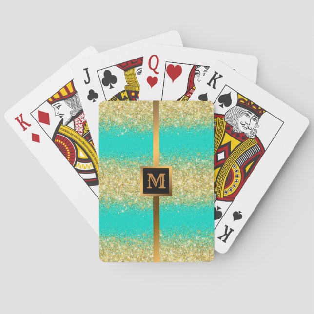 Luxury Turcos Guld Glitter Casinokort (Baksidan)