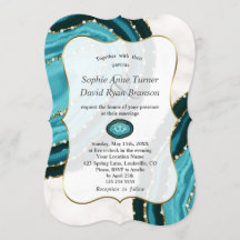 Luxury Turcos Watercolor Agate Pearls Bröllop