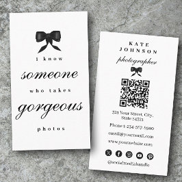 Luxury Unique Elegant Photographer QR Code Visitkort