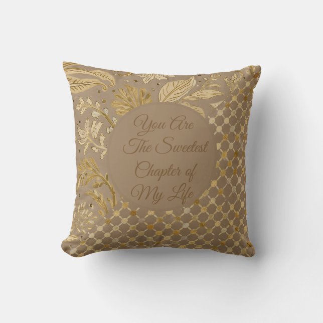 Luxury, Valentine's Day, Gold Flowers, Pixels  Kudde (Framsida)