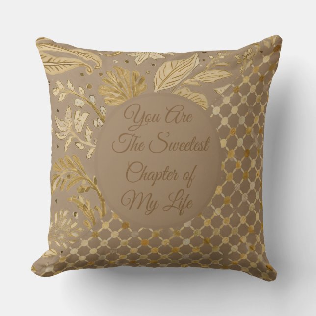 Luxury, Valentine's Day, Gold Flowers,  Pixels  Kudde (Framsida)