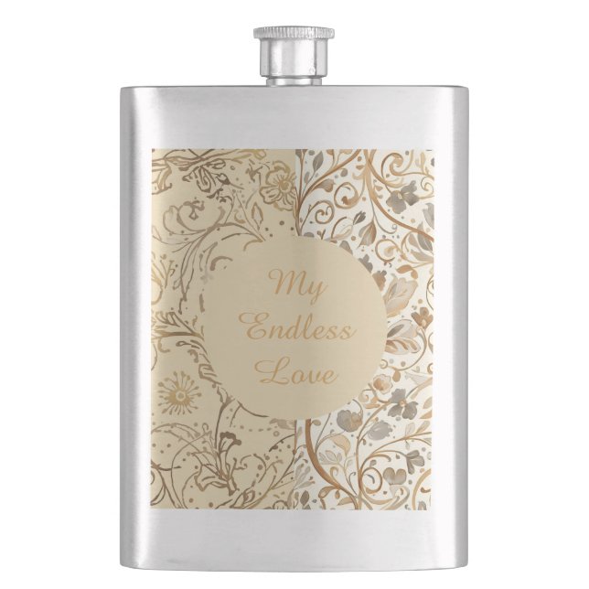 Luxury,Valentine's Day,Lovely Gold Flowers Pattern Fickplunta (Framsidan)