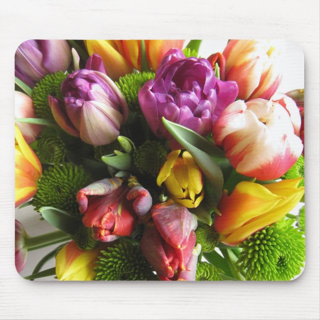 Luxury Vår Tulips Bouquet Mousepad Musmatta (Framsidan)
