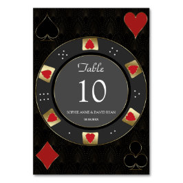 Luxury Vegas Guld Casino Poker Chip Bröllop Bordsnummer