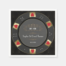 Luxury Vegas Guld Casino Poker Chip Bröllop Pappersservett