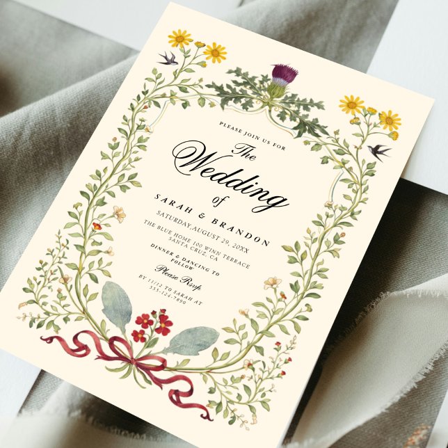 Luxury Victorian Botanical Wedding Inbjudningar (Skapare uppladdad)